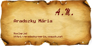 Aradszky Mária névjegykártya