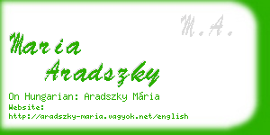 maria aradszky business card