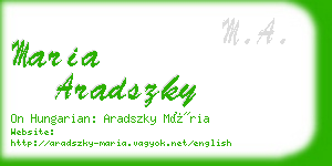 maria aradszky business card